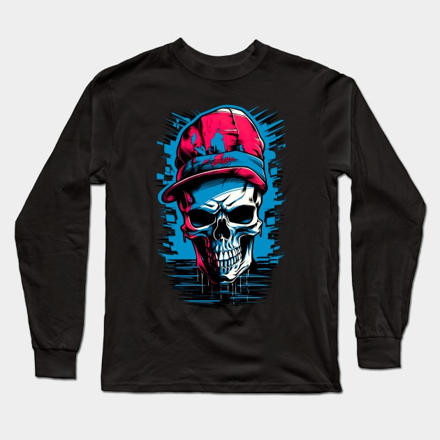 Urban Legend: The Graffiti Cap Skull Chronicles Long Sleeve T-Shirt by LaCris76